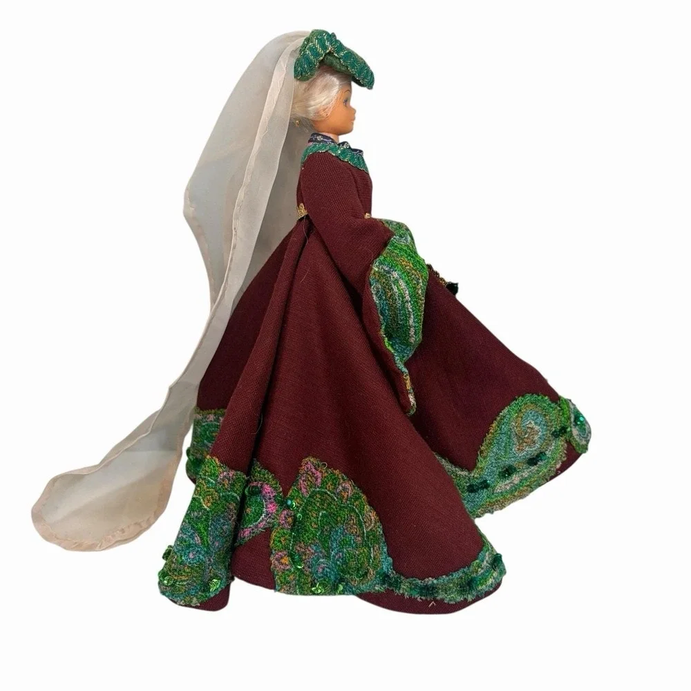 OOAK Tudor Renaissance Doll Gown & Veil - Fits‎ Barbie Fashion Dolls - Custom
